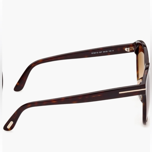 TOM FORD 58mm Round Sunglasses Color: Dark Havana / Gradient Brown - Picture 5 of 10